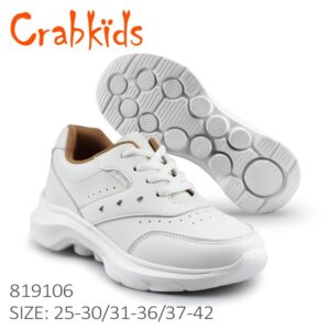 crabkids white lace-up sneakers